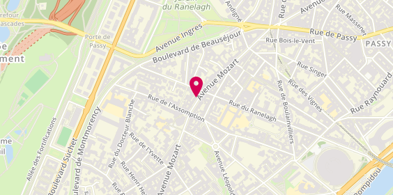 Plan de Pharmacie Bailly, 48 Bis Avenue Mozart, 75016 Paris