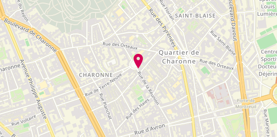 Plan de Pharmacie de la Reunion, 62 Rue de la Réunion, 75020 Paris