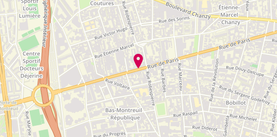 Plan de SELURL Pharmacie Robespierre, 196 Rue de Paris, 93100 Montreuil