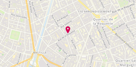 Plan de Pharmacie Centrale Roquette, 51 Bis Rue de la Roquette, 75011 Paris