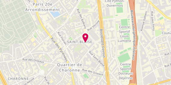 Plan de Pharmacie du Square, 7 Square des Cardeurs, 75020 Paris