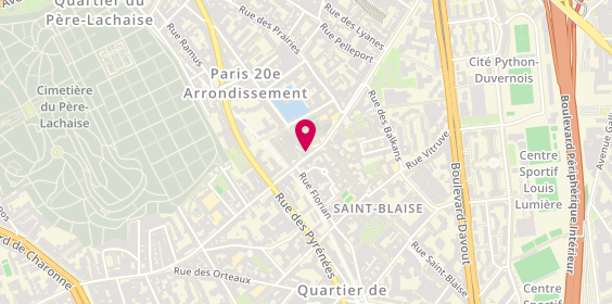 Plan de Pharmacie Saint Blaise, 117 Bis Rue de Bagnolet, 75020 Paris