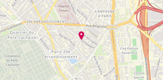 Plan de Pharmacie Tenon, 25 Rue de Pelleport, 75020 Paris