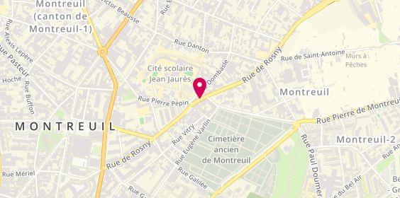 Plan de Pharmacie Cecilon, 83 Rue de Rosny, 93100 Montreuil