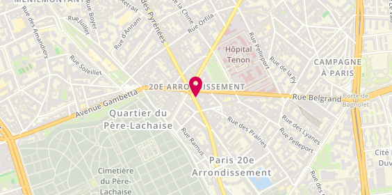 Plan de Pharmacie Gambetta, 2 Place Gambetta, 75020 Paris