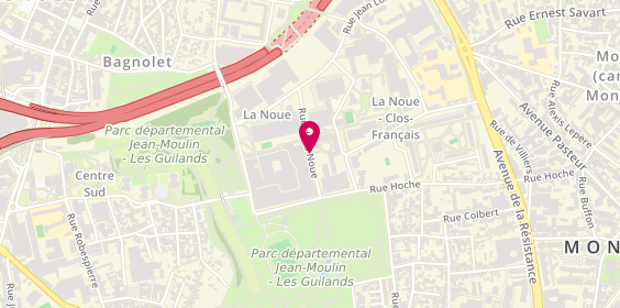 Plan de Pharmacie de la Noue, Centre Commercial la Noue
15 Place du Général de Gaulle, 93100 Montreuil