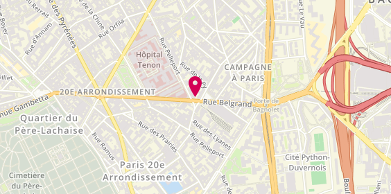 Plan de Pharmacie Belgrand Tenon, 15 Rue Belgrand, 75020 Paris