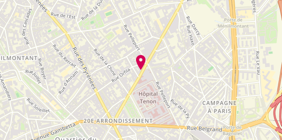 Plan de Pharmacie de l'Hôpital well&well, 121 avenue Gambetta, 75020 Paris