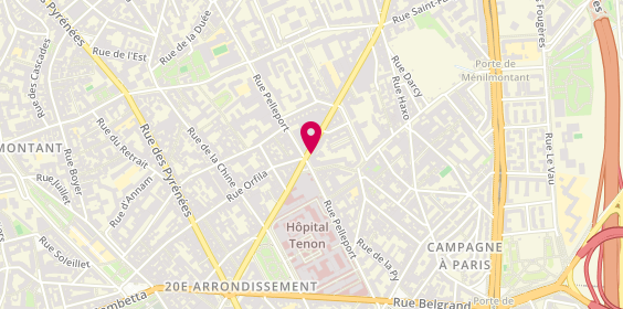 Plan de Pharmacie Tenon Pelleport, 60 Avenue Gambetta, 75020 Paris
