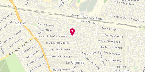 Plan de Pharmacie du Chenay, 1 Avenue Emile Cossonneau, 93220 Gagny