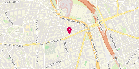 Plan de Pharmacie Azencott, 315 Rue de Belleville, 75019 Paris