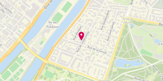 Plan de Pharmacie de Bagatelle, 82 Rue de Longchamp, 92200 Neuilly-sur-Seine
