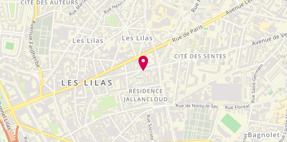 Plan de Pharmacie Les Lilas, 44 Boulevard Liberté, 93260 Les Lilas