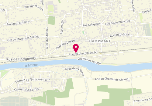 Plan de Pharmacie Dampmartoise, 38 Rue du Chemin de Fer, 77400 Dampmart