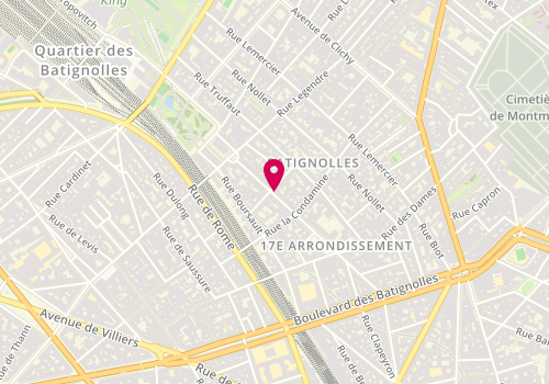 Plan de Pharmacie Centrale des Batignolles, 40 Rue des Batignolles
11 Rue Bridaine, 75017 Paris