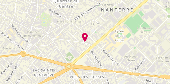 Plan de Pharmacie Amandiers, 25 Rue Sadi Carnot, 92000 Nanterre