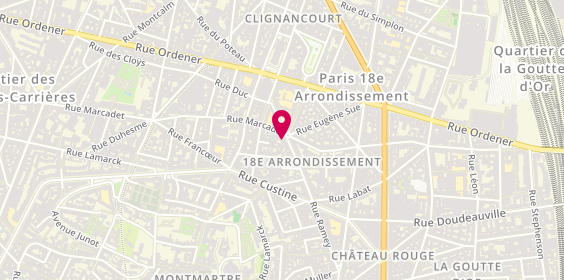 Plan de Pharmacie Hermel, 63 Rue Ramey, 75018 Paris