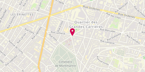 Plan de Pharmacie Lamarck, 2 Place Jacques Froment, 75018 Paris