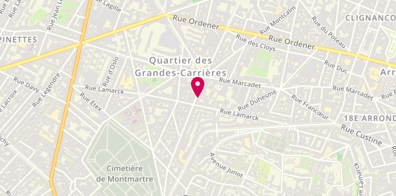 Plan de Alphega Pharmacie, 64 Rue Damrémont, 75018 Paris