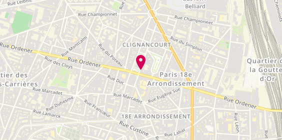 Plan de Pharmacie Centrale Place Jules Joffrin, 30 Rue Hermel, 75018 Paris