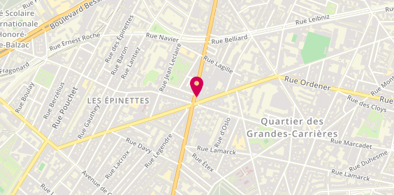 Plan de Pharmacie Renoul Georgel, 90 Avenue de Saint Ouen, 75018 Paris
