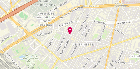 Plan de Pharmacie de la Jonquière, 74 Rue de la Jonquière
51 Rue Pouchet, 75017 Paris