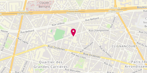 Plan de Pharmacie Rubinstein, 105 Rue Damrémont, 75018 Paris
