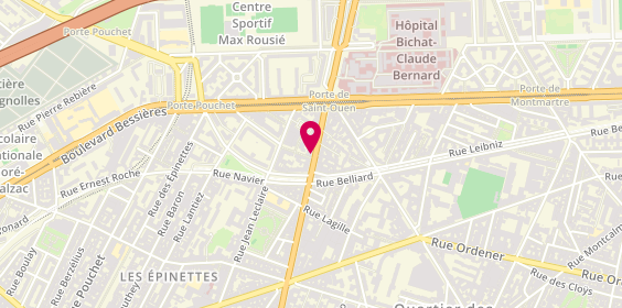 Plan de Pharmacie de la Porte de Saint-Ouen, 133 Avenue de Saint Ouen, 75017 Paris