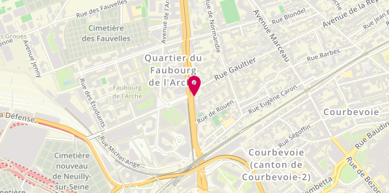 Plan de Pharmacie du Faubourg de l'Arche, 36 Boulevard de la Mission Marchand, 92400 Courbevoie