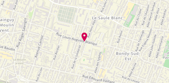 Plan de Pharmacie des Saules, 106 Rue Louis Auguste Blanqui, 93140 Bondy