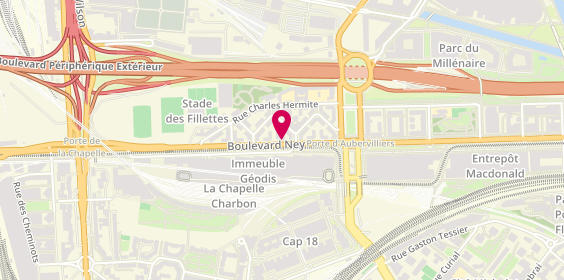 Plan de Pharmacie de la Porte d'Aubervilliers, 26 Boulevard Ney, 75018 Paris