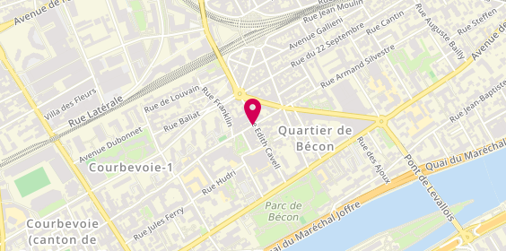 Plan de Grande Pharmacie de Bécon, 101 Rue Armand Silvestre, 92400 Courbevoie