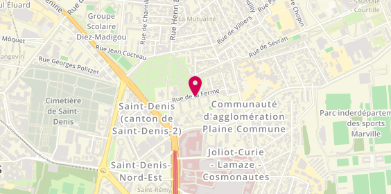 Plan de Pharmacie Delafontaine, 2 Rue de la Ferme, 93200 Saint-Denis