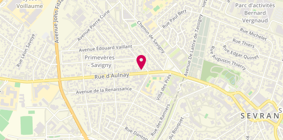 Plan de Pharmacie des Primevères, 32 Rue d'Aulnay, 93270 Sevran
