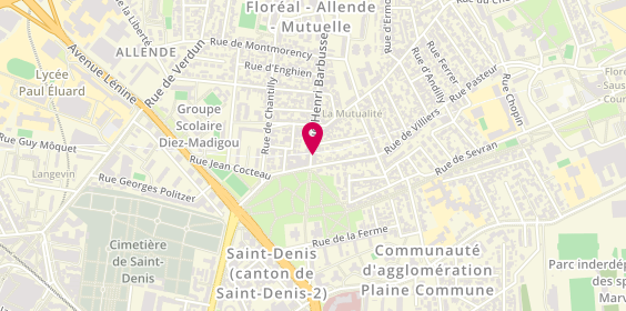 Plan de Pharmacie de la Mutualité, 38 Rue Henri Barbusse, 93200 Saint-Denis