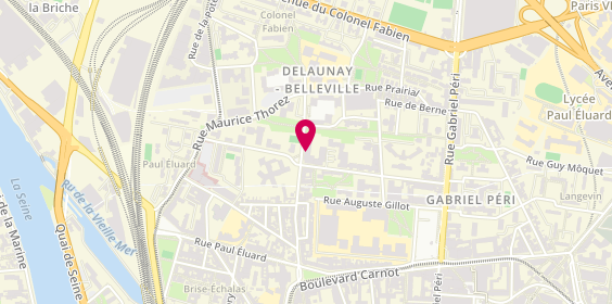Plan de Pharmacie des 3 Cites, 4 Rue Gaston Dourdin, 93200 Saint-Denis