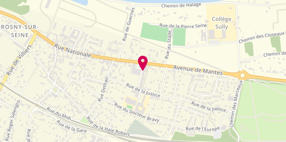 Plan de Pharmacie de Rosny, 9 Rue Régine Pernoud, 78710 Rosny-sur-Seine