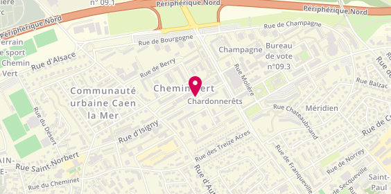 Plan de Pharmacie du Chemin Vert, 33 Avenue du President Coty, 14000 Caen