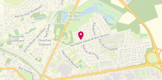 Plan de Pharmacie de Bon Secours, Centre Commercial Bon Secours
5 Rue de la Champignonniere, 60300 Senlis