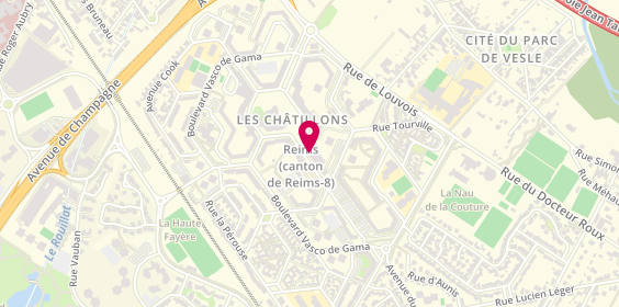 Plan de Pharmacie des Châtillons, 5 Avenue Georges Hodin, 51100 Reims