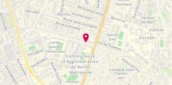 Plan de Pharmacie Clemenceau, 55 Avenue Georges Clémenceau, 51100 Reims