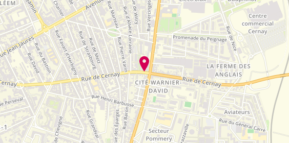 Plan de Pharmacie Cernay Dauphinot, 165 Rue de Cernay, 51100 Reims