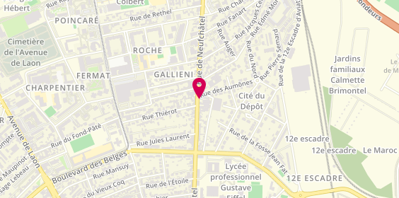 Plan de Pharmacie Neufchâtel, 84 Rue de Neufchatel, 51100 Reims