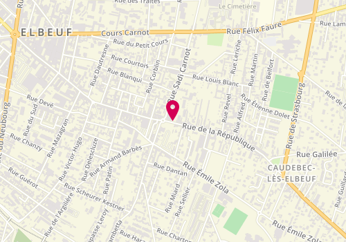Plan de Pharmacie Pattyn-Nizard, 124 Rue de la Republique, 76320 Caudebec-lès-Elbeuf