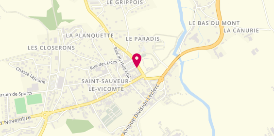 Plan de Pharmacie de Saint-Sauveur le Vicomte, 4 Rue Barbey d'Aurevilly, 50390 Saint-Sauveur-le-Vicomte