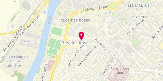 Plan de Pharmacie du clos des roses, 5 Rue Philéas Lebesgue, 60200 Compiègne