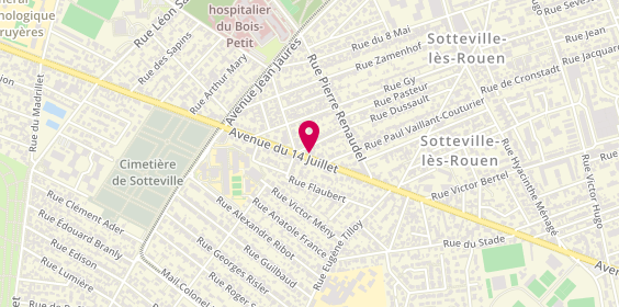 Plan de Pharmacie du 14 Juillet, 128 Avenue du 14 Juillet, 76300 Sotteville-lès-Rouen