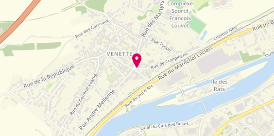 Plan de Pharmacie de Venette, 1 Rue de Compiegne, 60280 Venette