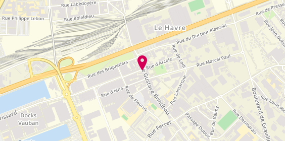 Plan de Pharmacie Brindeau, 87 Rue Gustave Brindeau, 76600 Le Havre
