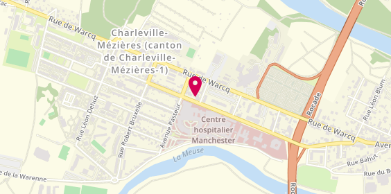 Plan de Pharmacie Manchester, 64 avenue de Manchester, 08000 Charleville-Mézières